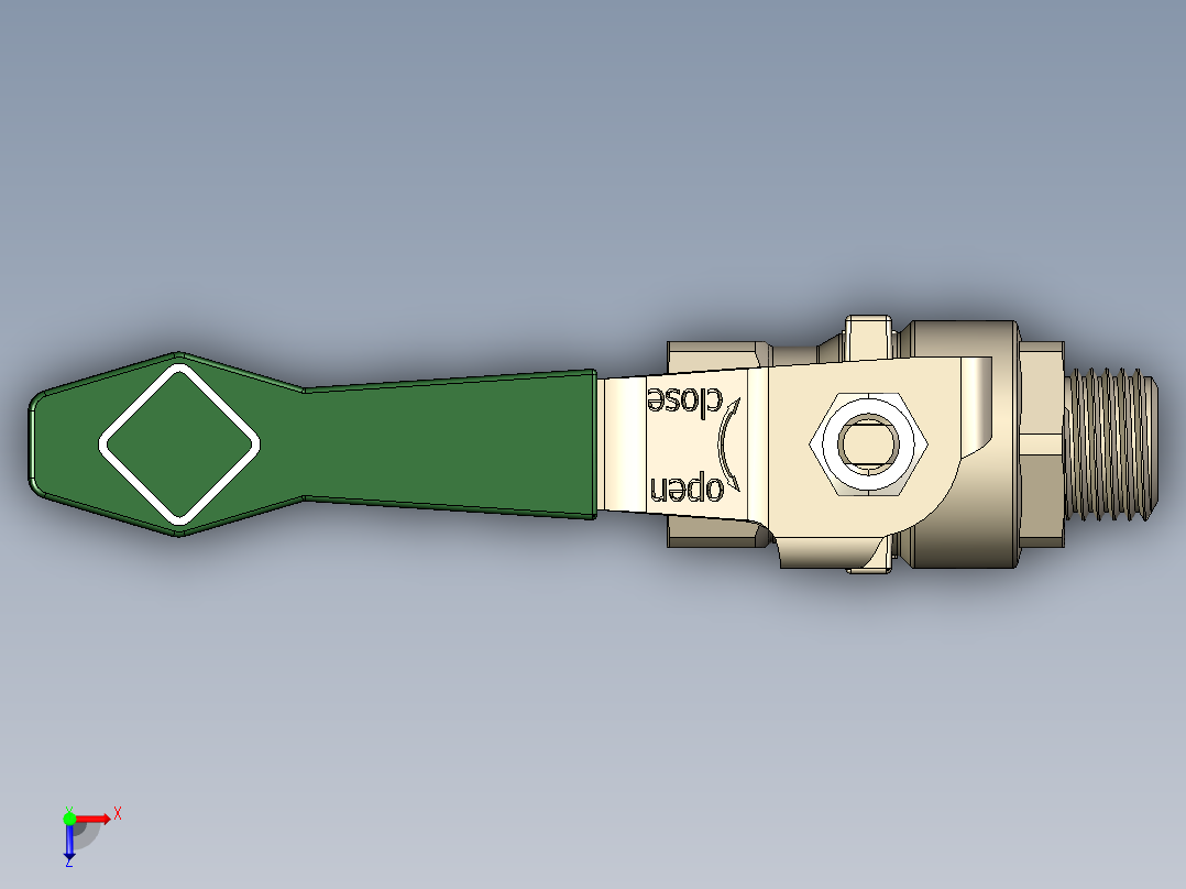 外螺纹球阀俯视图
