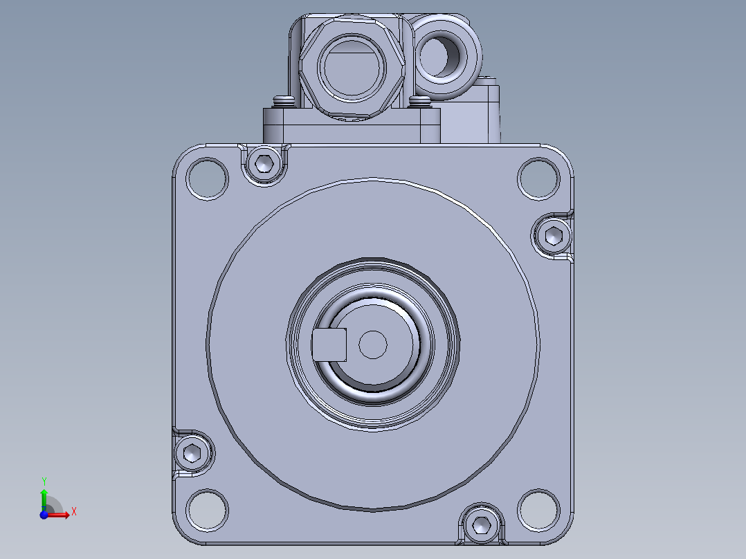 汇川电机(200w刹车）MS1H1-20B30CB-A334Z 外形图前视图