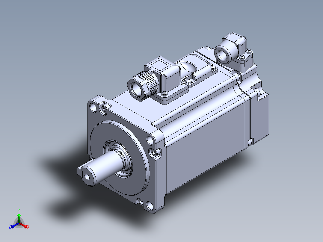 汇川电机(200w刹车）MS1H1-20B30CB-A334Z 外形图正等轴测图