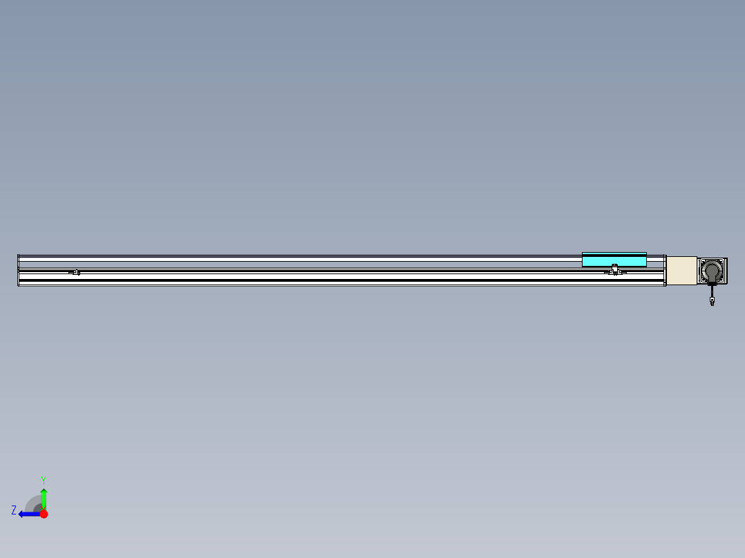 同步带滑台-半封闭B22H-L100-C-S1900-L-P75-D3-N5右视图