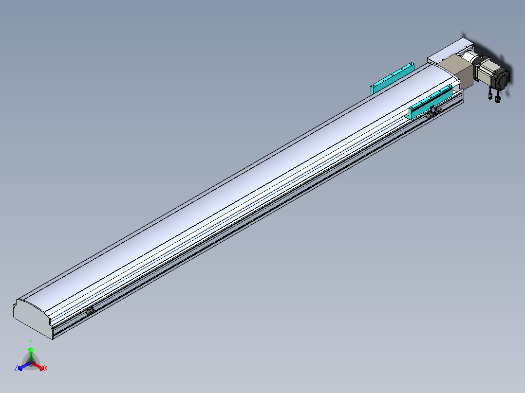 同步带滑台-半封闭B22H-L100-C-S1900-L-P75-D3-N5正等轴测图