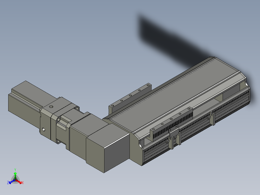 直线模组LHB17-L40-S100-R(B)设计图纸正等轴测图