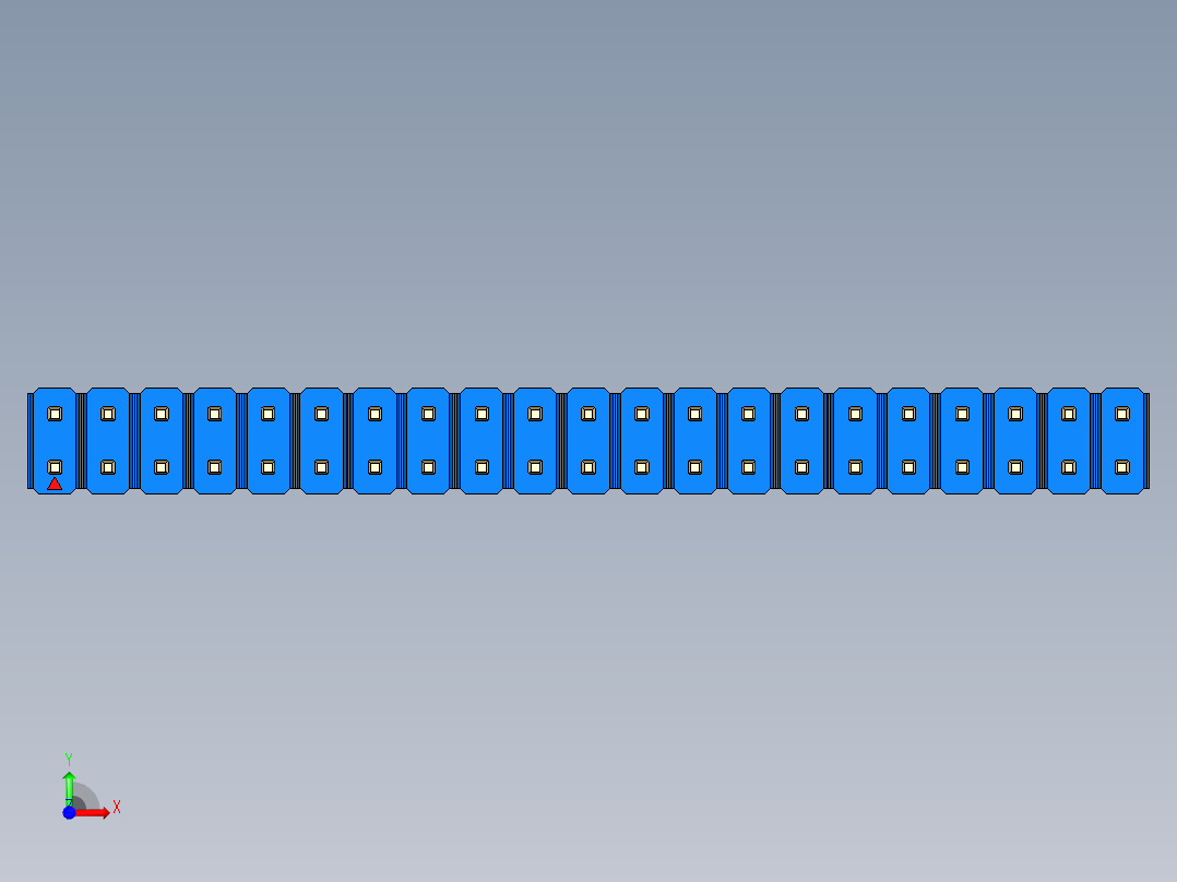 彩色公头100mil（2.54mm）系列-DS1021_blue_2x21p_100mil_Type5_rev1.0前视图