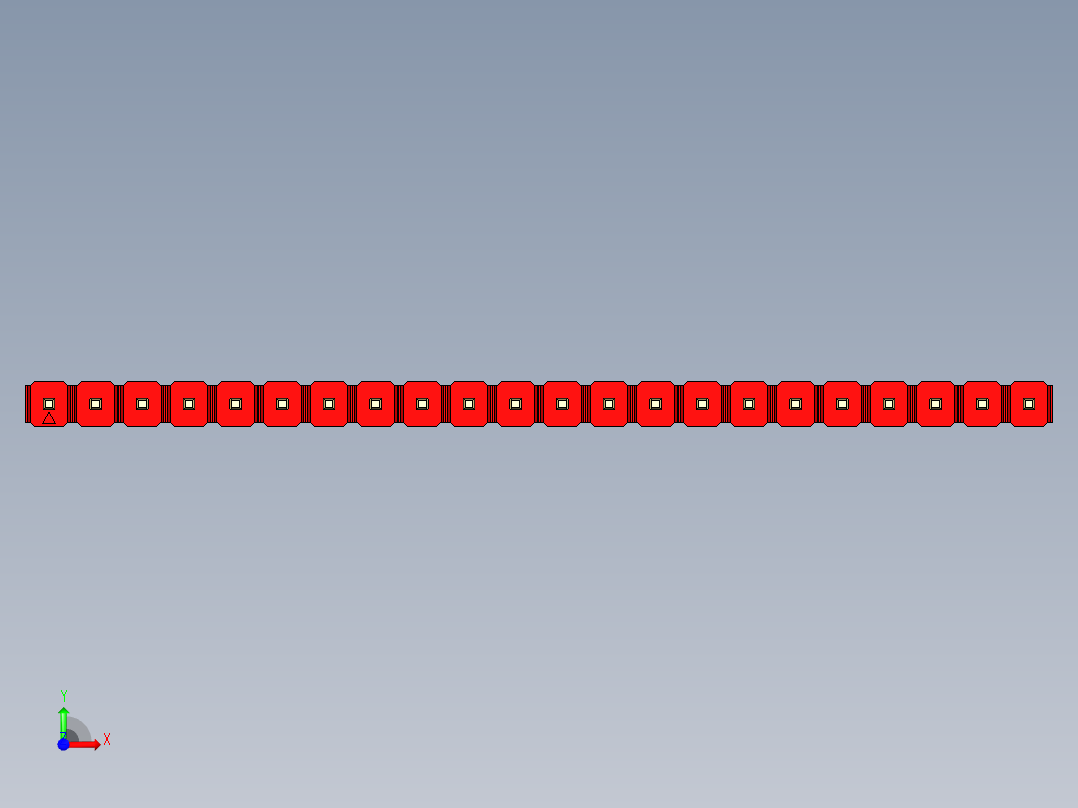 彩色公头100mil（2.54mm）系列-DS1021_red_1x22p_100mil_Type43_rev1.0前视图