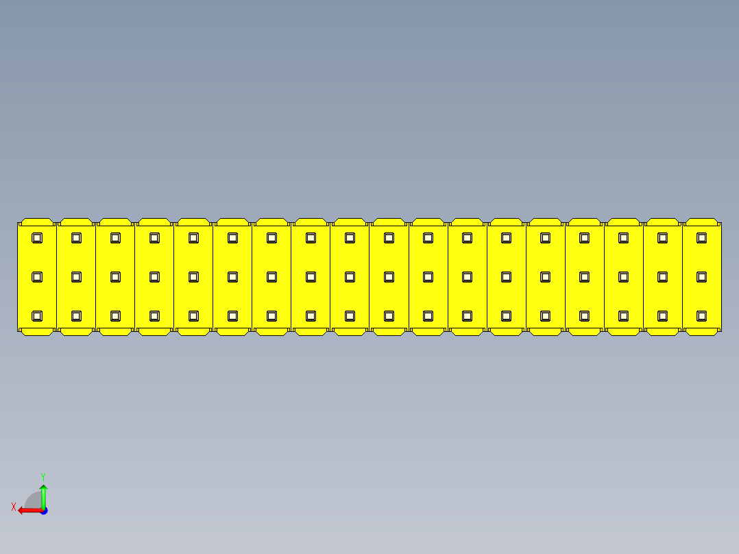 彩色公头100mil（2.54mm）系列-DS1021_yellow_3x18p_100mil_Type1_rev1.0后视图