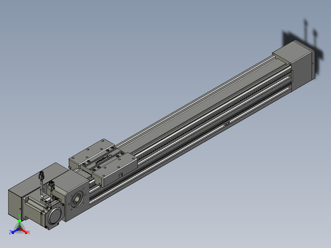 威洛博直线电机模组EB8-L100-S650-BR-P75-MS3正等轴测图