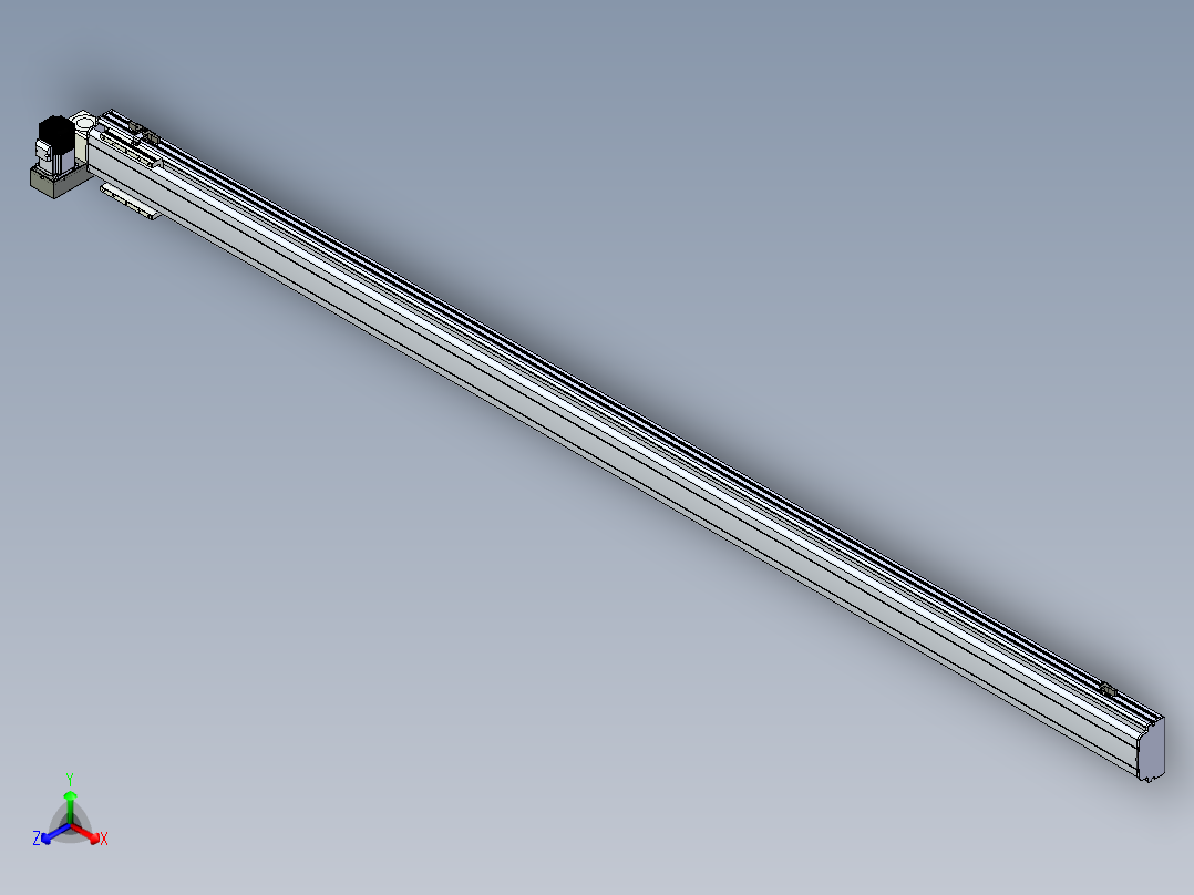 同步带滑台-半封闭B13H-L45-S2600-LU-P40-D3正等轴测图