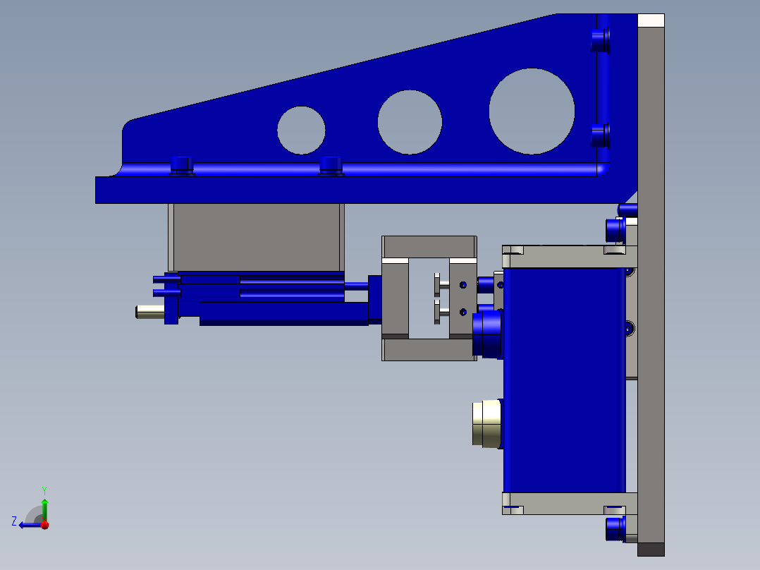 产品切割机构右视图