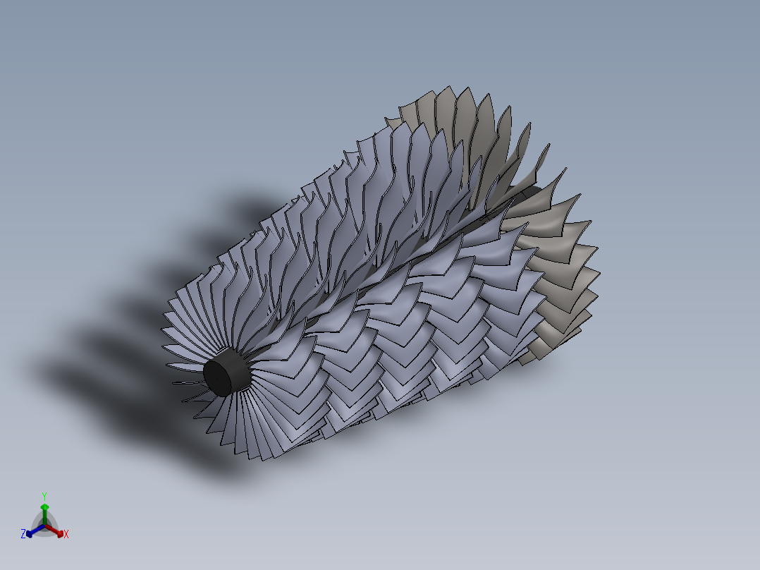 燃气轮机压缩机677---模型格式为 sw正等轴测图