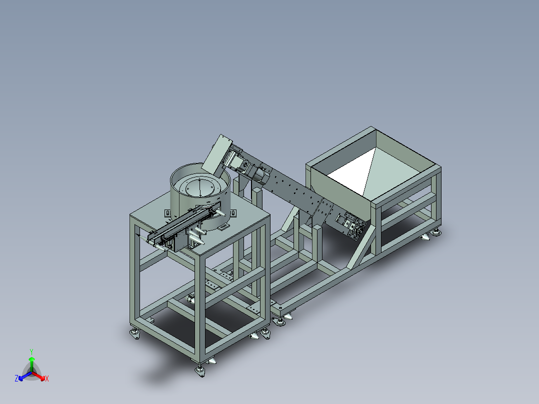 振动盘与输送链板组合的给料机