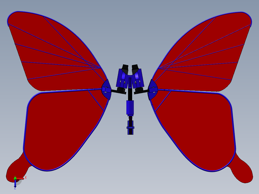 仿生蝴蝶资料包俯视图