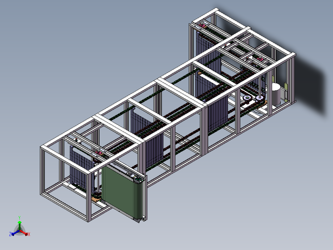 链板式连续提升机6米高度（sw18可编辑+工程图）正等轴测图