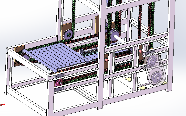 链板式连续提升机6米高度（sw18可编辑+工程图）