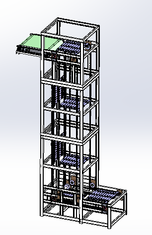 链板式连续提升机6米高度（sw18可编辑+工程图）