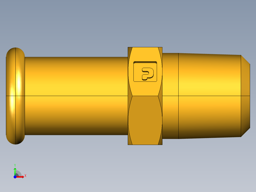 倒齿式工业管接头Beaded Hose Barb to male pipe 68HB-8-4前视图
