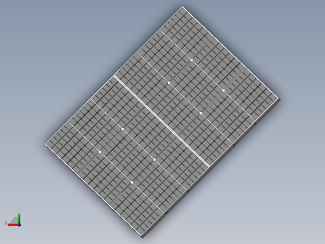 双轴太阳能发电板后视图
