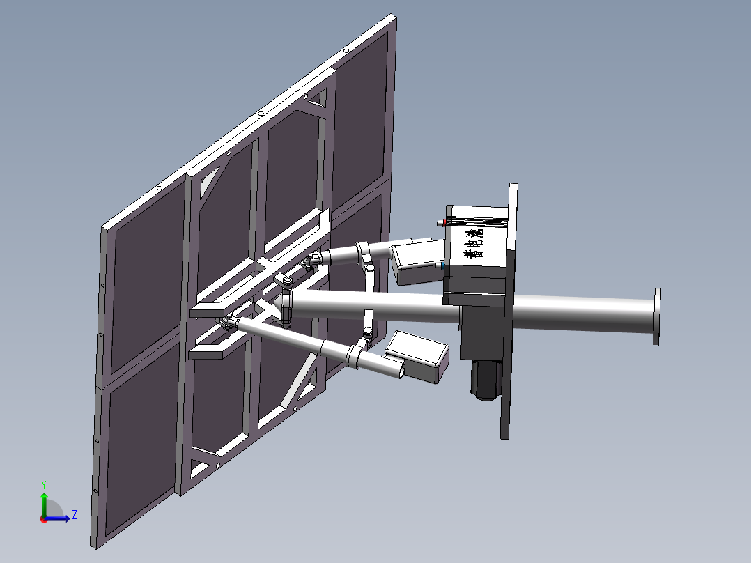 双轴太阳能发电板左视图