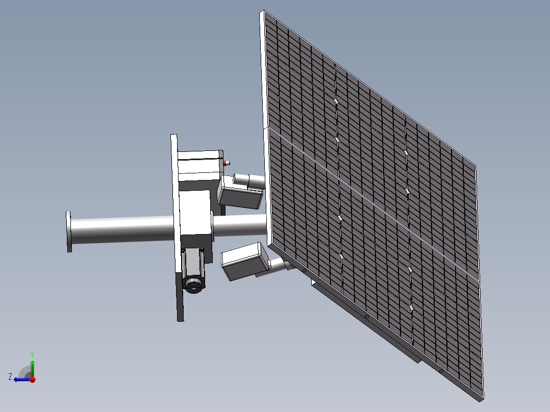 双轴太阳能发电板右视图