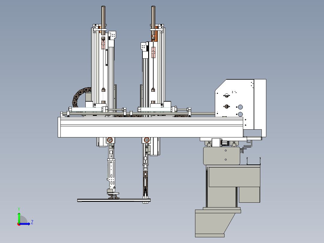 双臂机械手左视图