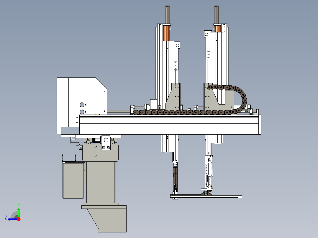 双臂机械手右视图
