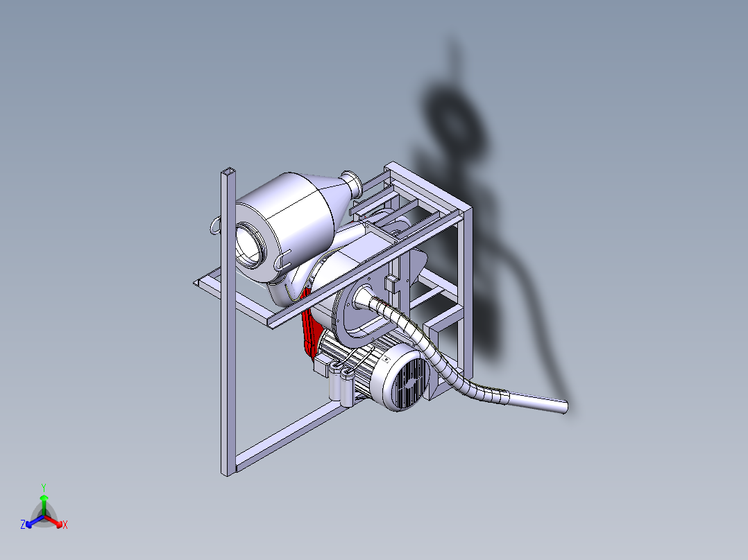 自吸式玉米大豆药材粉碎机catia模型