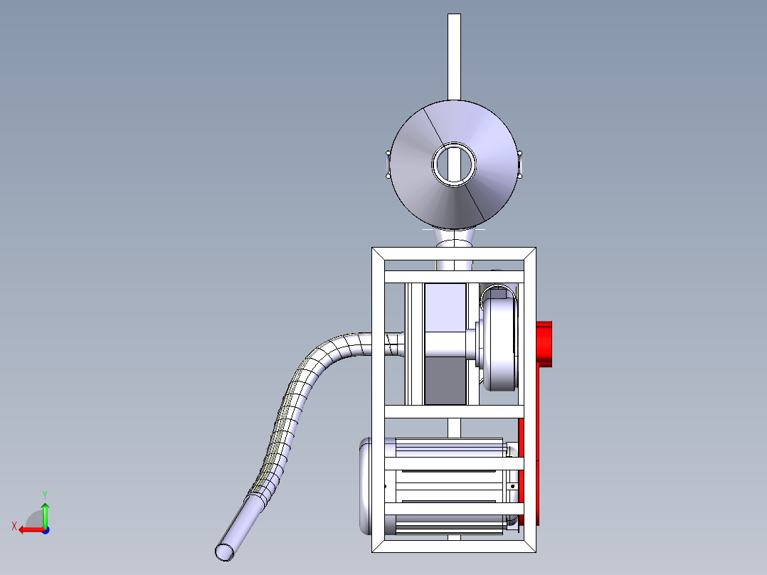 自吸式玉米大豆药材粉碎机catia模型后视图