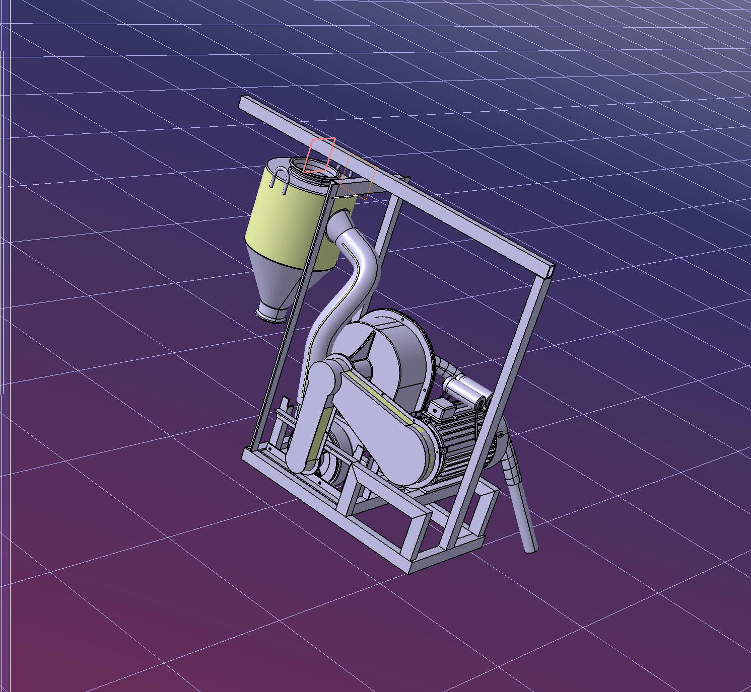 自吸式玉米大豆药材粉碎机catia模型