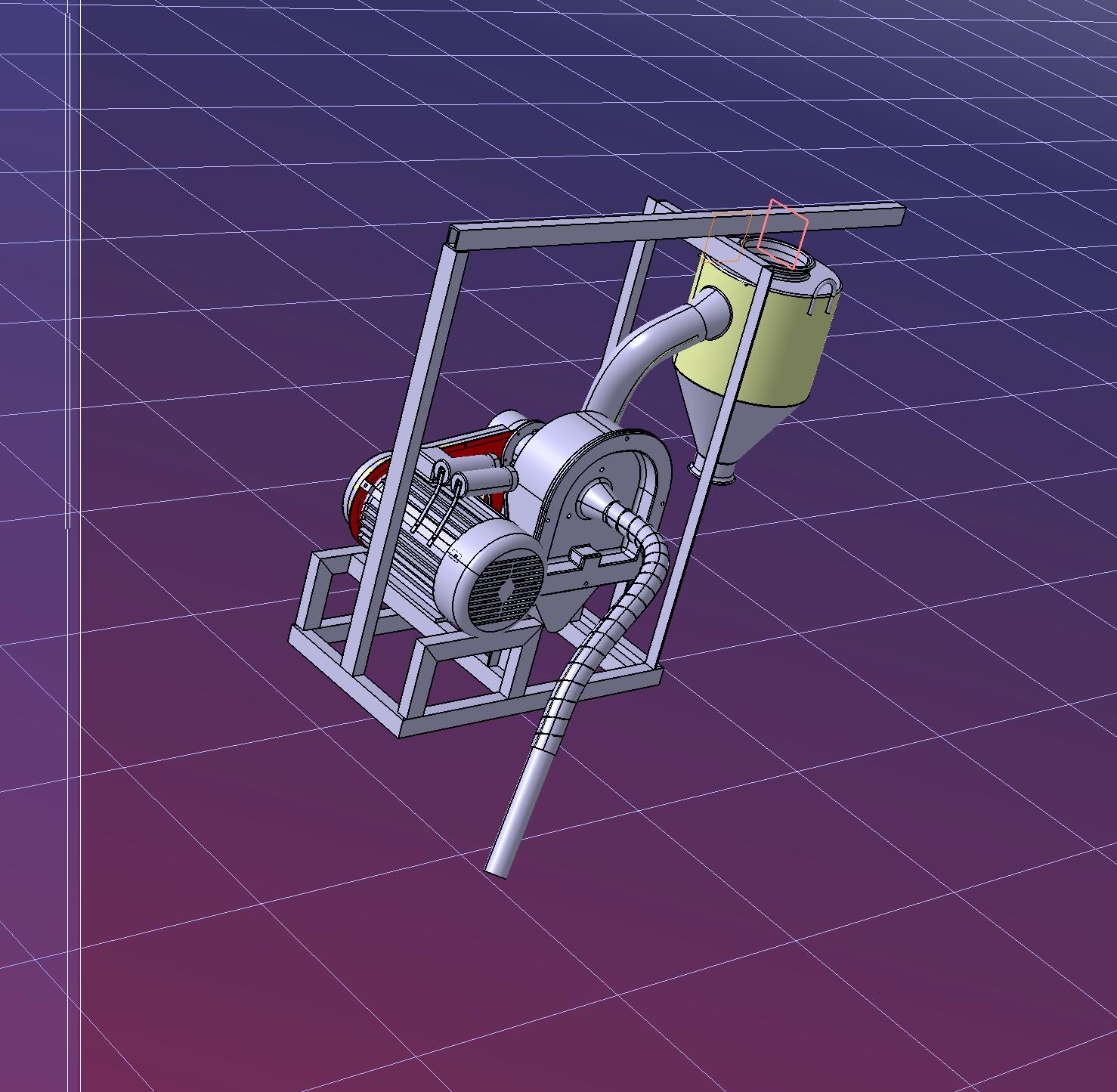 自吸式玉米大豆药材粉碎机catia模型