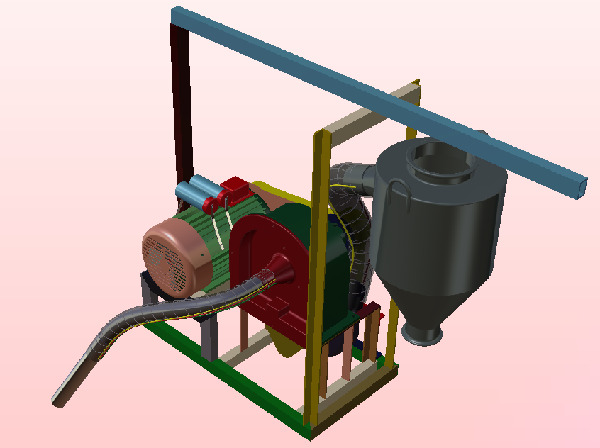 自吸式玉米大豆药材粉碎机catia模型