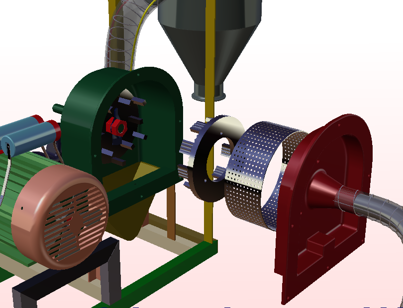 自吸式玉米大豆药材粉碎机catia模型