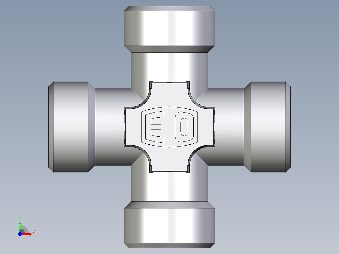 卡套式工业通用硬管接头EO_Union_cross_K12L71X前视图