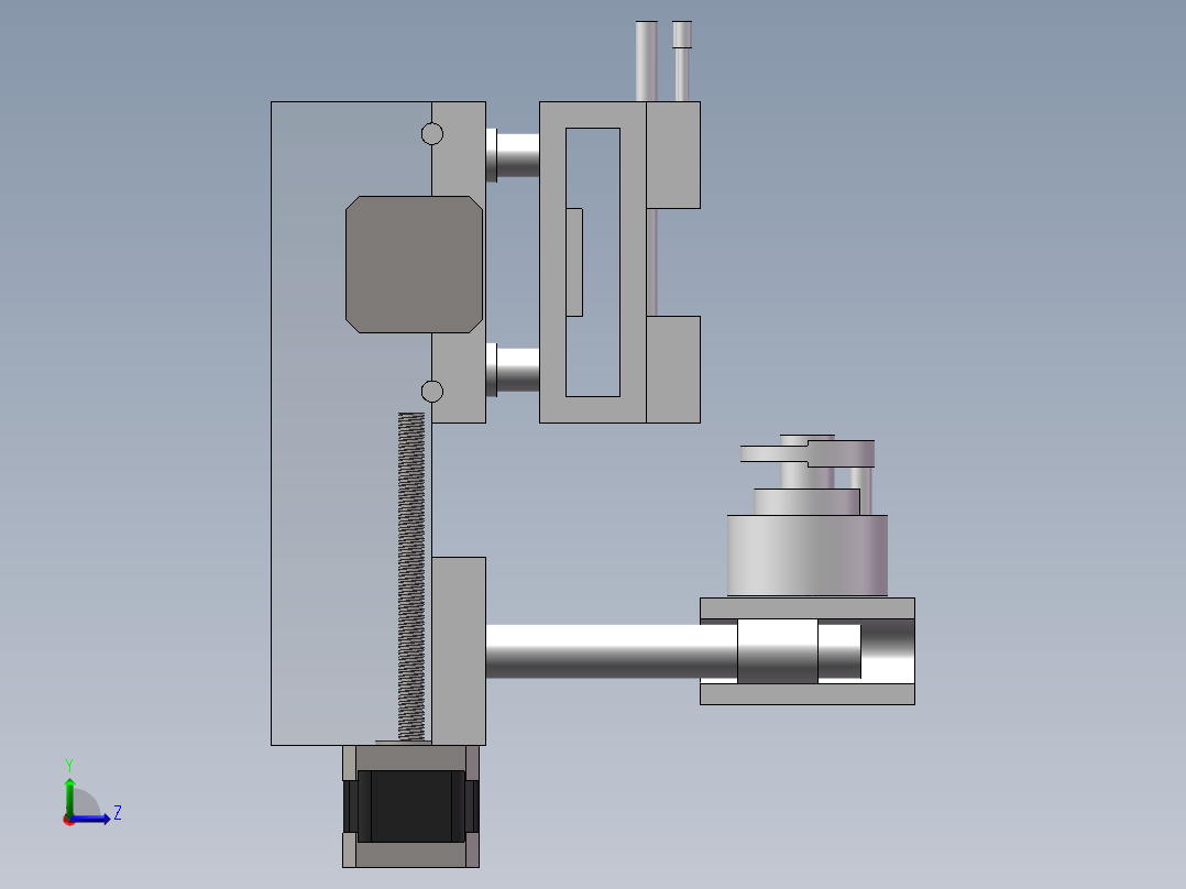 车床切割装置左视图