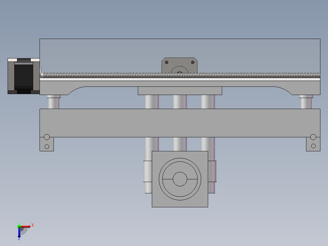车床切割装置俯视图