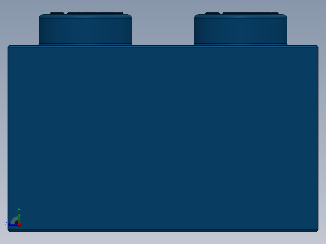 乐高套装 4421基本积木-4181139 - 2456 - 44237 Bright Blue Brick 2 x 6.SLDPRT右视图