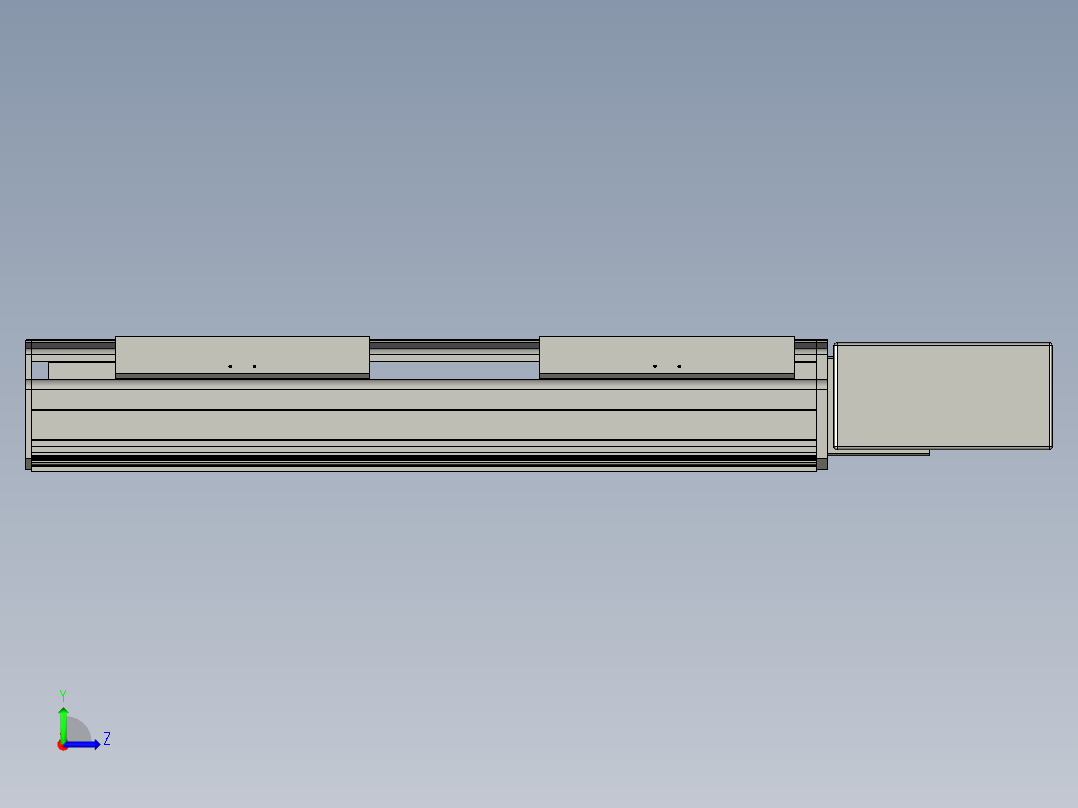 直线模组LHB21-L40-S350-BL设计图纸左视图