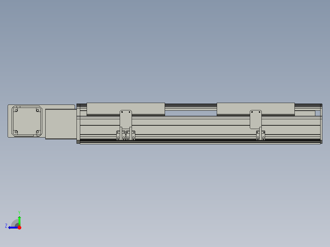 直线模组LHB21-L40-S350-BL设计图纸右视图