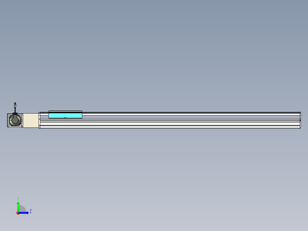 同步带滑台-半封闭B22H-L100-C-S1400-R-P75-D3-N5左视图