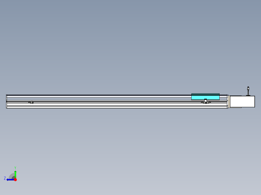 同步带滑台-半封闭B22H-L100-C-S1400-R-P75-D3-N5右视图