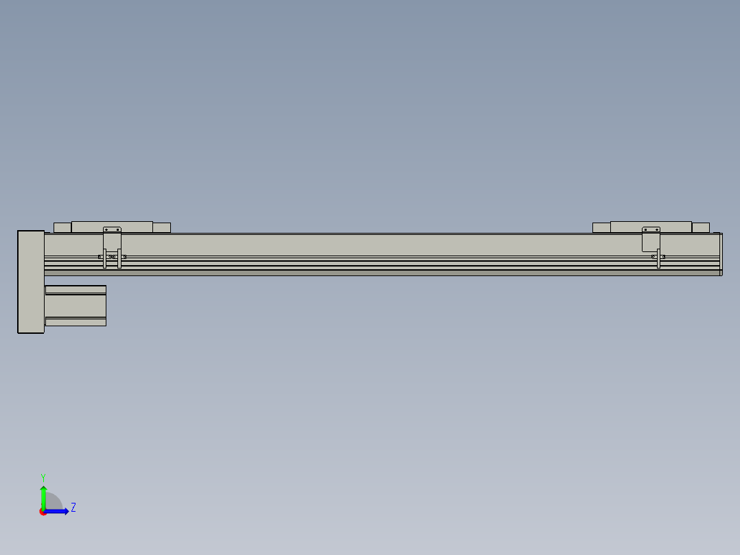 直线模组LHC17-S1050-D设计图纸左视图