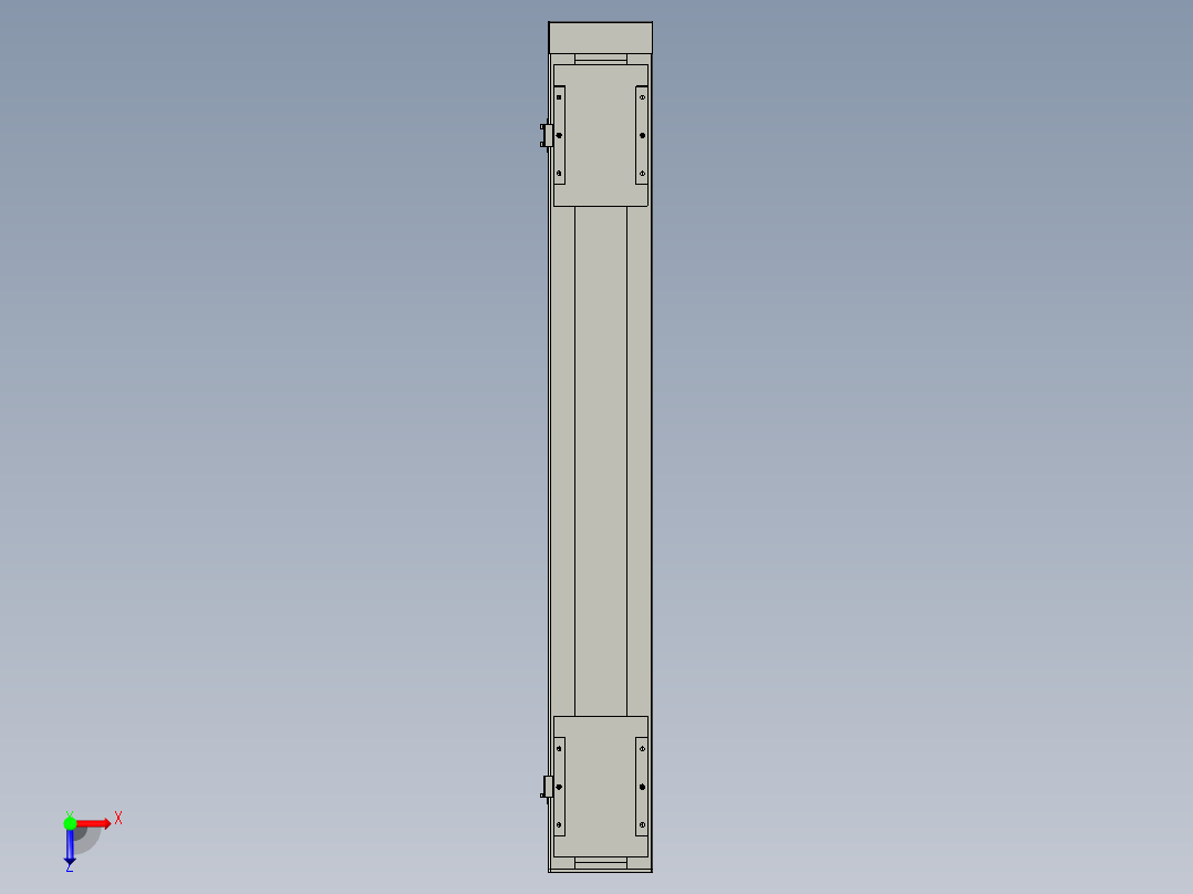 直线模组LHC17-S1050-D设计图纸俯视图