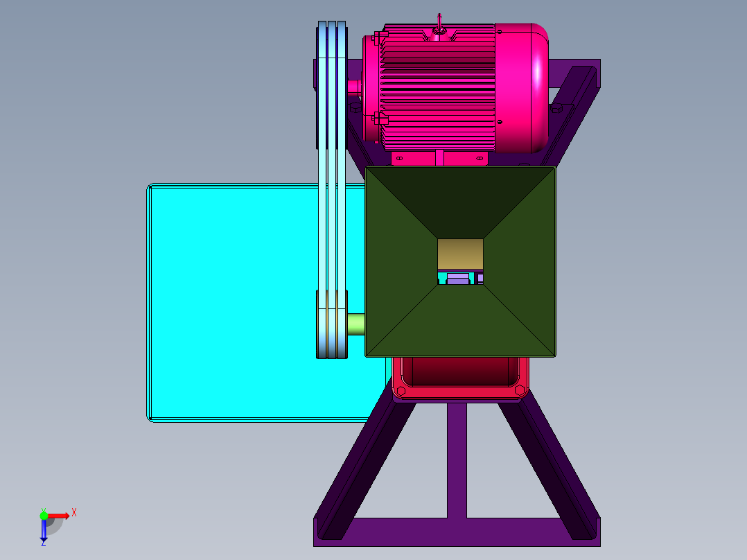 中药材齿式磨粉碎机俯视图