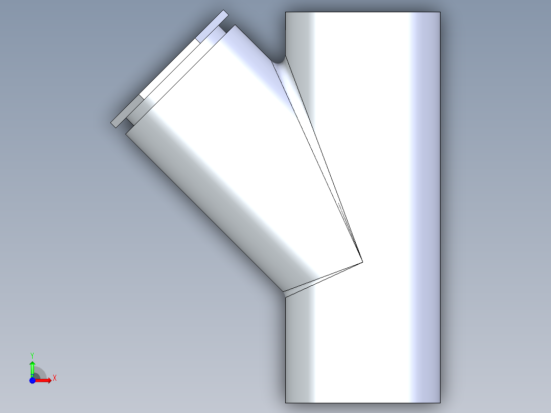 CPVC管件34-Sch80_45_Reducing_Wye_SxSxS_9870-337FB_3in x 1.5in前视图