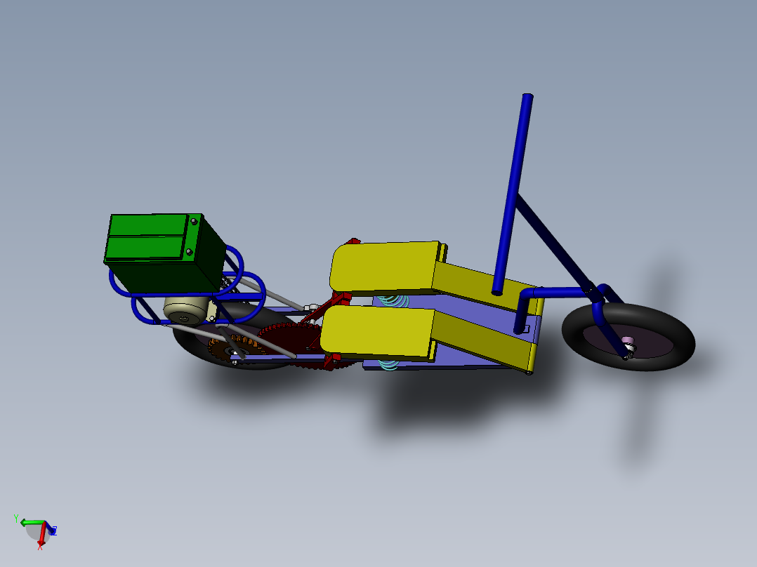 踏板式<span style='color: red'>自行车</span>的设计【含三维SW+9张CAD图纸+说明书】