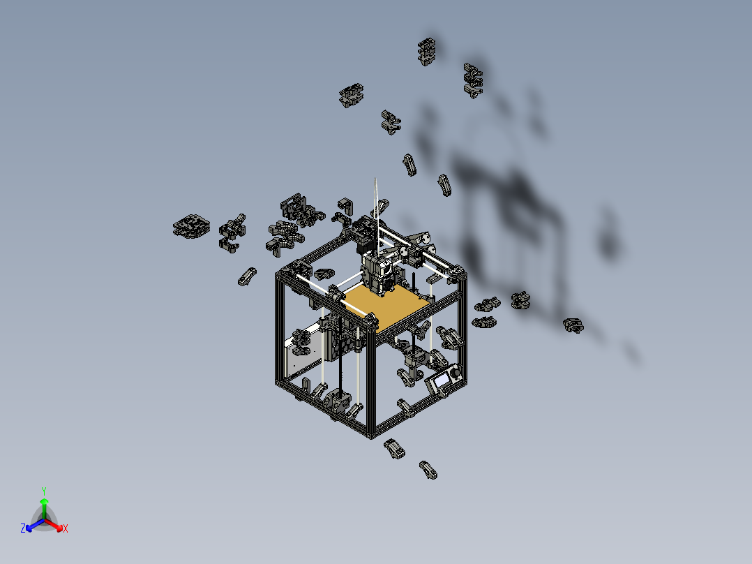 voron egacy打印机正等轴测图