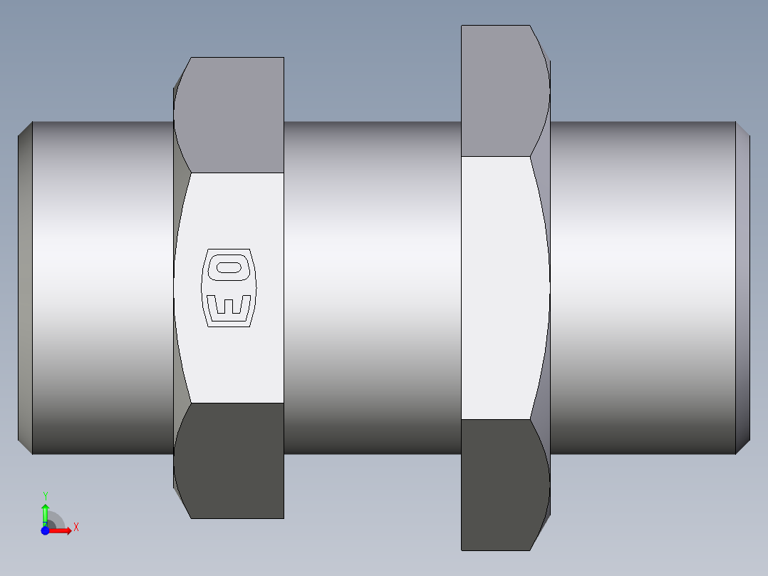 卡套式工业通用硬管接头EO_Bulkhead_union_SV22LOMDCF前视图