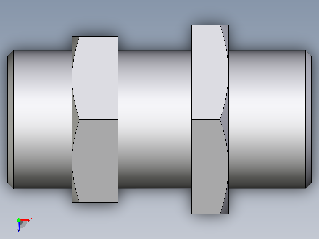 卡套式工业通用硬管接头EO_Bulkhead_union_SV22LOMDCF俯视图