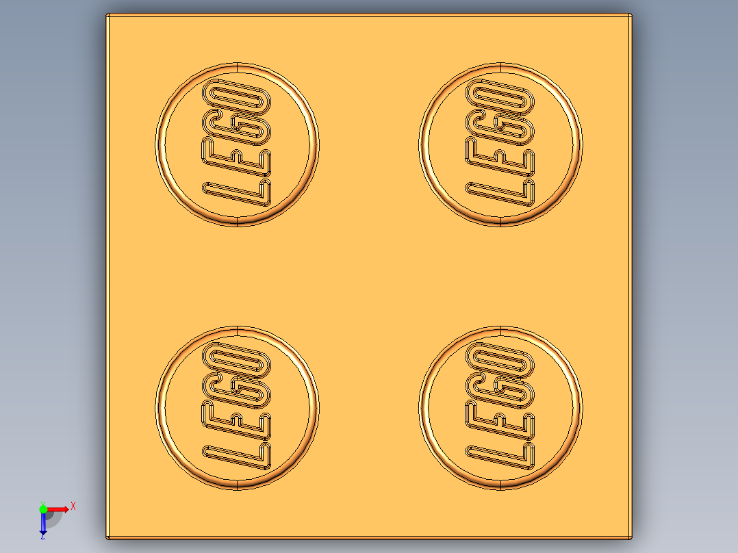 乐高套装 4421基本积木-4153825 - 3003 Bright Orange Brick 2 x 2.STEP俯视图