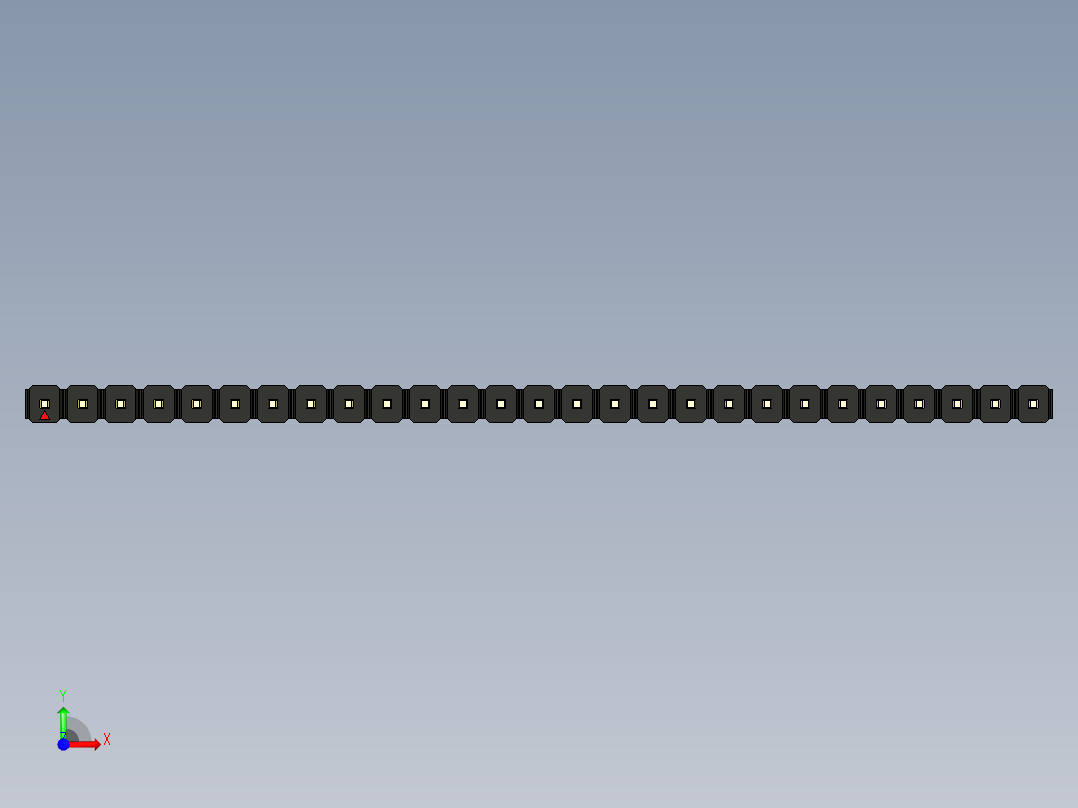 彩色公头100mil（2.54mm）系列-DS1021_black_1x27p_100mil_Type43_rev1.0前视图