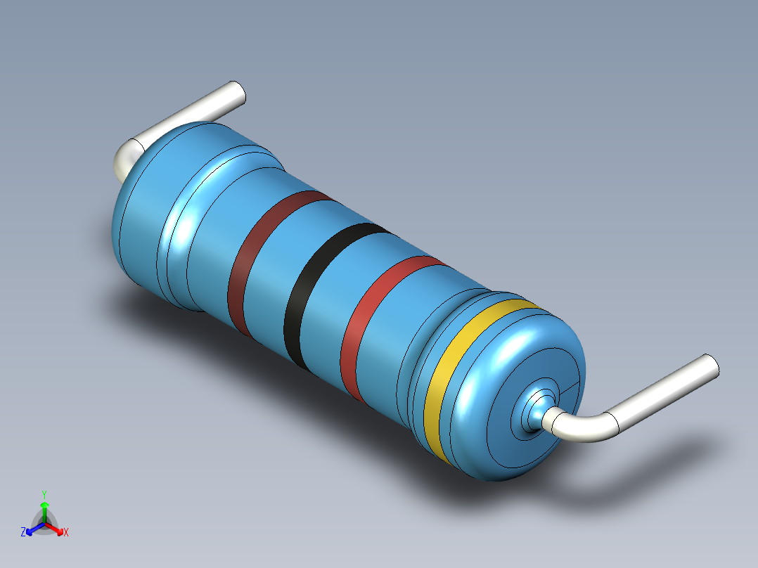 无源元件封装-RES-2W-H-MF正等轴测图
