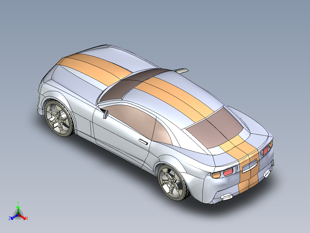 雪佛兰跑车正等轴测图